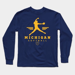 Michigan Wolverines Softball Long Sleeve T-Shirt